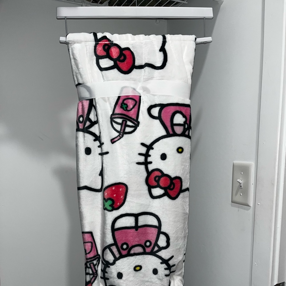 Hello kitty strawberry milkshake blanket / throw